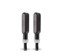 WBFLZTYOP Universal Motorcycle Metal LED Mini Turn Signal Light Amber DRL Indicator Blinker Lamp 2Wires 12V Smoked For Ho&nda For Ya&maha M8 Turn Signals