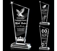 WBgjsnklbnl Custom Acrylic Trophy Award Personalised with Text Logo Photo, UV Full Color Printing Acrylic Trophies for Corporate Sports Academic Events Retirement Thank You Gifts
