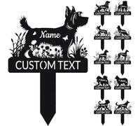 WBgjsnklbnl Custom Metal Pet Grave Markers Personalised Dog Cat Breed Memorial Stake Tombstone for Garden Yard Graveside Pet Loss Gifts-Dogs