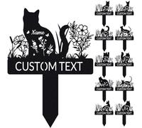 WBgjsnklbnl Custom Metal Pet Grave Markers Personalised Dog Cat Breed Memorial Stake Tombstone for Garden Yard Graveside Pet Loss Gifts-Cats