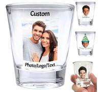 WBgjsnklbnl Custom Shot Glasses Bulk Personalised Photo Text 2oz Funny Whiskey Glass Unique Gift for Wedding Birthday Graduation Bachelor Party