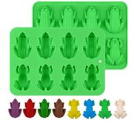 Wbgraceful 2-Pack Silicone Chocolate Frog Molds - 3D Reusable Baking Molds for Candy, Ice Cubes, Frozen Treats & Cake Decorations - Party, Birthday, Passover Bakeware