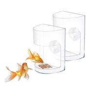 Wbgraceful 2 Pcs Fish Tank Feeding Tray with Suction Cup, Fish Feeder, Aquarium Feeder, Fishs Feeding Tube Supplies for Round Tanks & Bowls Accessories