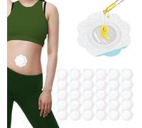 Wbgraceful 30-Piece Organic Cotton Castor Oil Pack Wraps | Disposable Self-Adhesive Floral Pads for Detox, Pain Relief, Skin Health | Reusable Patches (Oil Excluded) | Flower-Shaped Design