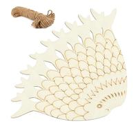 Wbgraceful 30pcs Unfinished Wooden Fish Cutouts - DIY Crafting Ornament for Ocean Themed Parties, Weddings, and Birthdays - Blank Wood Fish Shaped Hanging Decorations