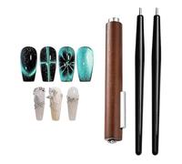 Wbgraceful 3in1 Cat Eye Nail Magnet Pen Set, Cat Eye Gel Nail Polish Magnet Tools Set Strong Suction Nail Magnet Nails Square Round Magnet Stick or Diverse Cat Eye Effects at Nail Salons.