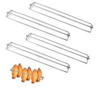 Wbgraceful 4Pcs Wing Rails, Wing Rails for Chicken Wings, Wing Rails for Grilling Chicken Wings, Chicken Wing BBQ Fork Set, Wing Rails for Grilling for Outdoor Picnic and Camping Barbecue