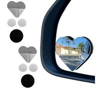 Wbgraceful Heart Shaped Blind Spot Mirrors for Cars - Universal Stick-On Convex Rearview Mirror with Cute Heart Design - Enhanced Safety for Cars, SUVs, Trucks