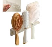 Wbgraceful Wall Mounted Acrylic Hair Tool Holder with Adhesive - 3 Hole Hair Brush and Comb Organizer for Bathroom - Fits Hot Tools Diameter 1.34-1.57 In - Transparent