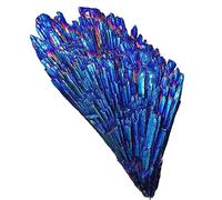WBHFOIKNMS Aura Rainbow Kyanite Titanium Peacock Feather Quartz Crystal Stone Cluster Decor Ornaments (Color : 1Pc)