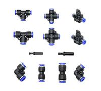 WBHFOIKNMS Garden Hose Fittings 25/50 Pieces PU Pneumatic Fittings 1/2/3/4 Way Straight Head Elbow Tee Quick Connector for 6mm 8mm Tube Hose Diverter (Color : Brown) WBHFOIKNMS