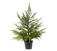 WBHome 2ft Tabletop Artificial Norfolk Pine Tree - 24" Faux Tree Potted Green for Front Porch Christmas Indoor Outdoor Decor, Ornament Decorations Inculded