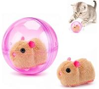 Wbietu 2026 New Self-Rolling Interactive Cat Ball,Realistic Animal Automatic Moving Rolling Cat Ball,360° Rolling Spin Moving Cat Ball,Fun Indoor Interactive Pet Ball for Cats Dogs Chasing (Pink-A)