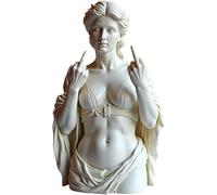 Wbietu Unapologetic Venus: The Middle Finger Statue, Venus Figurine with Middle Finger, Rebellious Bold Modern Art Decor, Resin Art Statue, Funny Unique Decorative for Desk & Shelf (E)