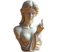 Wbietu Unapologetic Venus: The Middle Finger Statue, Venus Figurine with Middle Finger, Rebellious Bold Modern Art Decor, Resin Art Statue, Funny Unique Decorative for Desk & Shelf (F)