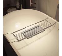 WBJGUOD Adjustable Bathtub Tray - Expandable Bath Shelf for Relaxation Holds Tablets Phones Wine & Candles Waterproof Design Perfect Spa Experience.