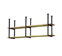 WBJGUOD Black Floating Shelves - 2 Layer Wall-Mounted Decorative Rack with Ceiling Shelf Brackets for Bar & Restaurant Easy Installation Size: 24x12x24 IN