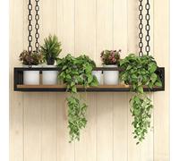 WBJGUOD Ceiling Mounted Floating ShelvesCreative Hanging Storage Rack with Chain & Iron for Plants Flowers Wine Bottles60/80/100/120/140cm 60x25x15cm (B)