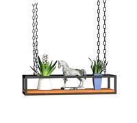 WBJGUOD Floating Storage RackCeiling Shelves Wood Basket Planter Adjustable 60140cm WallMounted Display Shelf Wine Holder for Home Bar Restaurant (100x25x15cm)