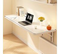 WBJGUOD Folding Wall Mounted Table - Space Saving Drop Down Shelf for Study Work Bedroom & Kitchen Versatile Foldable Desk Living Room Home Office Dining