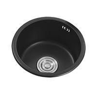 WBJGUOD Kitchen Sinks Single Bowl Black Round Mini Balcony Various Installation Methods/Black/36 * 36 19Cm