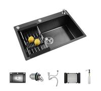 WBJGUOD Kitchen Sinks, Stainless Steel Single Bowl Drop in/Topmount Sink Modern Sinks with Multiple Accessories for Workstation Prep Bar