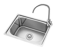 WBJGUOD Stainless Steel Single Bowl Kitchen Sink - Small Size Compact for Washing Vegetables, Dishwashing Food Prep Home, RV, Or Apartment Use(48 * 35 19.5cm)