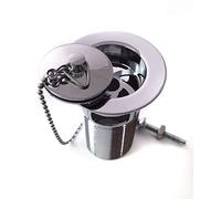 WBK42CP 1.25 Inch Slotted Basin Waste - Chrome Plug- Chain- Stay