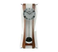 WBL Oak/Silver dial curved front pendulum Wall Clock