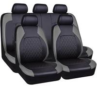 WBQdzsw 9 Pcs Car Seat Covers Full Set for Mercedes Benz E-Class AMG AMG E53 AMG E63S AMG E43, Leather Waterproof Breathable Seat Covers Full Set Seat Protector,C/Black-Grey