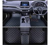 WBQdzsw Leather Car Floor Mats for Volkswagen Amarok 4-door with cup holder 2010-2020, All Weather Full Coverage Carpet Protection Mat Auto Anti Slip Liner Rugs Accessories,B/Black-Blue