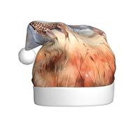 WBQLSL 15.7 inches tall unisex santa claus plush hat, christmas new year party santa hat, African Savanna Giraffe adult universal santa hat