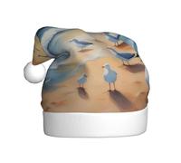 WBQLSL 15.7 inches tall unisex santa claus plush hat, christmas new year party santa hat, airborne seagulls adult universal santa hat