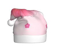 WBQLSL 15.7 inches tall unisex santa claus plush hat, christmas new year party santa hat, Blooming carnations adult universal santa hat