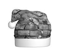 WBQLSL 15.7 inches tall unisex santa claus plush hat, christmas new year party santa hat, brick adult universal santa hat