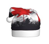 WBQLSL 15.7 inches tall unisex santa claus plush hat, christmas new year party santa hat, Canadian flag adult universal santa hat