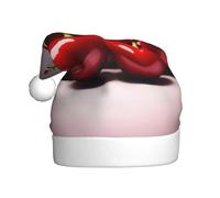 WBQLSL 15.7 inches tall unisex santa claus plush hat, christmas new year party santa hat, Chilean cherries adult universal santa hat