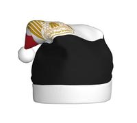 WBQLSL 15.7 inches tall unisex santa claus plush hat, christmas new year party santa hat, Egyptian flag adult universal santa hat