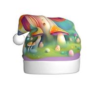 WBQLSL 15.7 inches tall unisex santa claus plush hat, christmas new year party santa hat, Fantasy Dream Mushroom adult universal santa hat