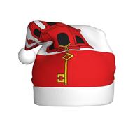 WBQLSL 15.7 inches tall unisex santa claus plush hat, christmas new year party santa hat, Flag of Gibraltar adult universal santa hat