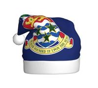 WBQLSL 15.7 inches tall unisex santa claus plush hat, christmas new year party santa hat, Flag of the Cayman Islands adult universal santa hat