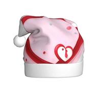 WBQLSL 15.7 inches tall unisex santa claus plush hat, christmas new year party santa hat, Little Red Heart adult universal santa hat