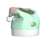 WBQLSL 15.7 inches tall unisex santa claus plush hat, christmas new year party santa hat, Lotus flowers waiting to bloom adult universal santa hat