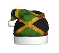 WBQLSL 15.7 inches tall unisex santa claus plush hat, christmas new year party santa hat, Old Jamaican Flag adult universal santa hat