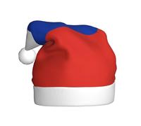 WBQLSL 15.7 inches tall unisex santa claus plush hat, christmas new year party santa hat, Russian Flag adult universal santa hat