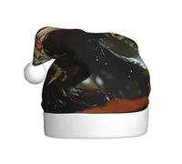 WBQLSL 15.7 inches tall unisex santa claus plush hat, christmas new year party santa hat, Spiny lizards adult universal santa hat