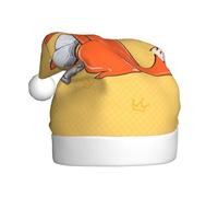 WBQLSL 15.7 inches tall unisex santa claus plush hat, christmas new year party santa hat, Sunflower seeds and foxes adult universal santa hat
