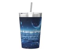 WBQLSL 3D World Insulated Straw Cup Ideal for Gym use or Carrying on The go