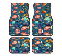 WBQLSL 4-Piece car Floor mats Set, Easy to Clean and no Fading, Keep The Interior of Your car, Truck, or Van Submarine Reef Fish Clean