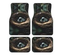 WBQLSL 4-Piece car Floor mats Set, Easy to Clean and no Fading, Keep The Interior of Your car, Truck, or Van Little Bird nest Clean